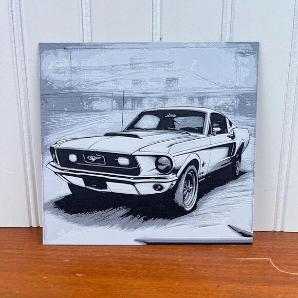 Classic Fastback Mustang Art, Car Art, Textured Art, Wall Art - Picture 1 of 10